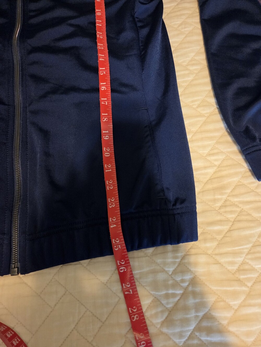 Adidas Navy Blue woman's Track Suit with White Triple Stripes - Picture 3 of 6